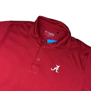 Columbia Golf Polo Men Small Crimson Alabama Crimson Tide Drive Polo‎ NWT